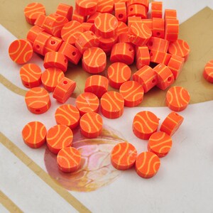 50Pcs Tennis Polymer Clay Beads,Sport Ball Beads,Tennis Pattern,Tennis Clay Beads, Sport Beads,Bracelets Beads,Jewelry Beads,7mm