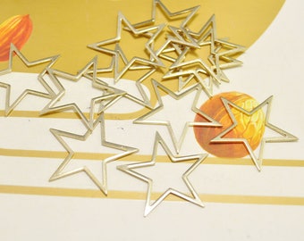 10 Stück Messing Sterne Charms,Stern Verbinder,Stern Anhänger,Stern Choker Zubehör 32 mm - D532