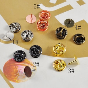 5 kleuren, 10/20/30/50 stuks messing blank broche tie pins pinch badge broche pinch tac pads met vlinder clutch backing