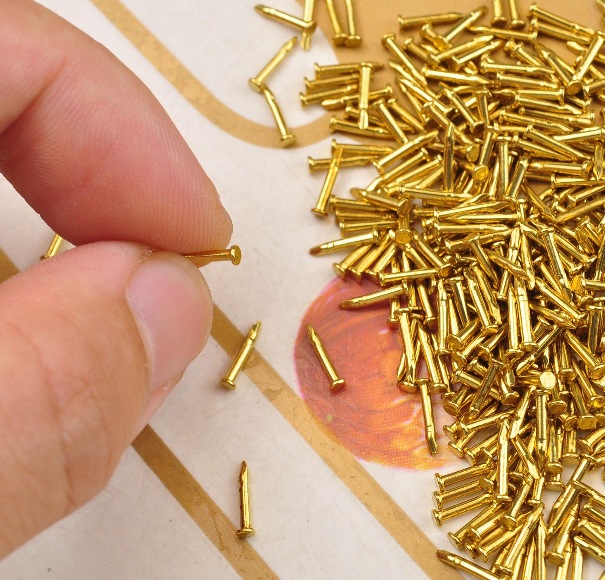 Small Tack 100pcs Brass Small Tack Nails, Brad, Solid Brass Brad Nails,tie Tack ...