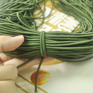 5 meters 2.5mm round elastic cord,Army Green Stretch cord, stretch elastic string,Beading Cord,DYI masks, jewellery,Nylon wrapped Rubber.