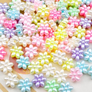 Flower Beads,10mm Flower Beads, Acrylic or Resin Beads,Mixed Color beads,ABS Pastel Flower Beads,150 pcs set