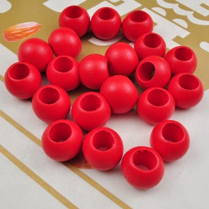 Großhandel rote natürliche Holz runde lose Perlen, 20/50 runde Holzperlen umweltfreundliche 20mm Perlen, 10mm Loch, Schmuck DIY Holzhandwerk