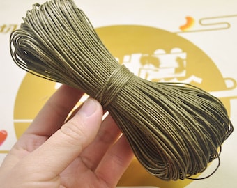 Waxed Cord ,65 meters Army green cords,1mm Waxed Cotton Cord String, Bracelet Cord, Necklace Cord, Macrame Cord -- VC264