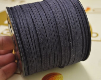 20yard 2.5mm Flat Faux Suede Leather Cord,ink blue Leather String Cord,Faux Suede Lace,Vegan Suede Cord,bracelet/necklace cord Supplies