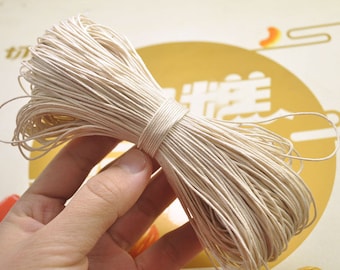 Waxed Cord ,65 meters Beige cords,1mm Waxed Cotton Cord String, Bracelet Cord, Necklace Cord, Macrame Cord -- VC102