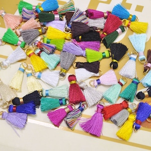 Small Silk Tassel,20pcs 0.9&quot; Mixed color Mini Tassels,earring tassels,tassel accessories,tassel pendant charm,DIY Craft Supplies