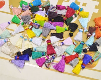 Small Silk Tassel,20pcs 0.9" Mixed color Mini Tassels,earring tassels,tassel accessories,tassel pendant charm,DIY Craft Supplies