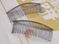 4,6,10,Pcs Wedding veil comb DIY twisted wire metal comb,Black Plated Combs,Metal veil comb 30 teeth,115x35mm
