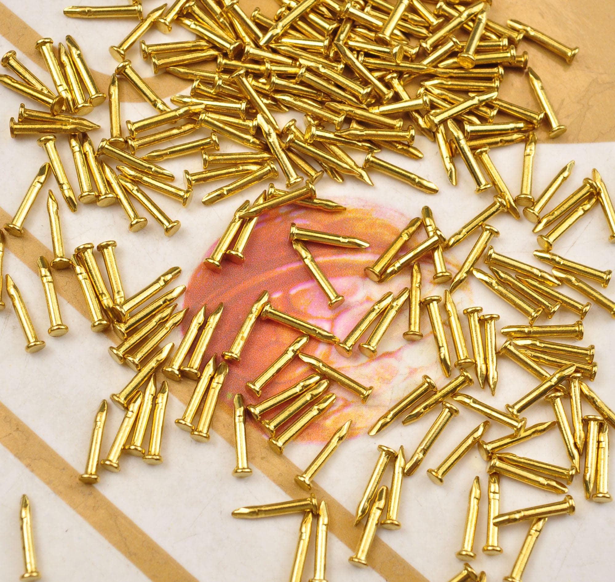 Small Tack 100pcs Brass Small Tack Nails, Brad, Solid Brass Brad Nails,tie Tack ...