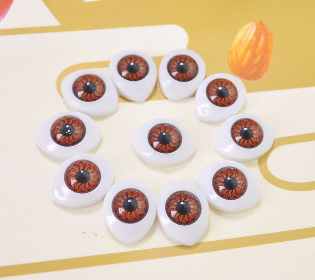 人形 plastic eyes 10 Pair 19mm Oval Plastic Doll Eyes,brown Colors for Dolls,puppets