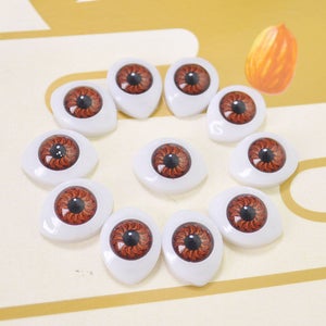 10 Pair 19mm Oval Plastic Doll Eyes,Brown Colors for Dolls,Puppets, Ooaks, Fairies, Mermaids, Trolls, Jewelry, Sculpture, Carving
