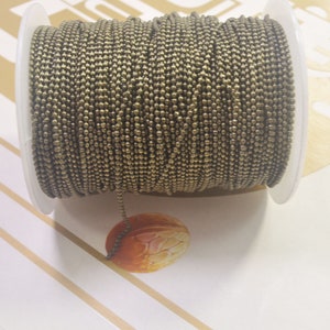 10 Yards of Antique Bronze Iron Ball Chain ,1.5mm, bronze chain for Necklace Jewellery Making