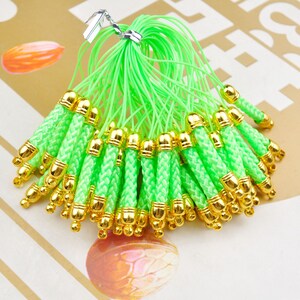 10/20/30/50/100pcs Light Green Cell Phone Strap Lanyard Accessories,Mobile Cell Phone Strap Chains With Gold plated Metal Connectors