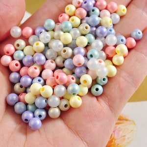 6mm Colorful Beads,300 Round Acrylic Beads,Bubblegum Beads,Spacer Beads,Bracelet Beads for Making Bracelet Earring Jewelry Findings Supplies