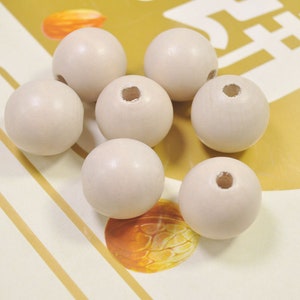 25Pieces 1 inch Beige round wooden beads,necklace beads, Painted wood bead,Wood Spacer Bead,Jewelry Supplies