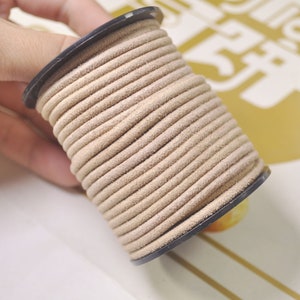 5yards 3mm Round Faux Suede Leather Cords,Deep Khaki Leather String Cord,Faux Suede Lace,Vegan Suede Cord,bracelet/necklace cord Supplies