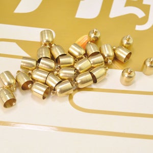 20pcs End Cap,Raw Brass Cap,Tassel Cap,Cord Ends,Bead Caps Loops for Leather Cording necklaces and bracelets,Clasp,Jewelry component 9x13mm