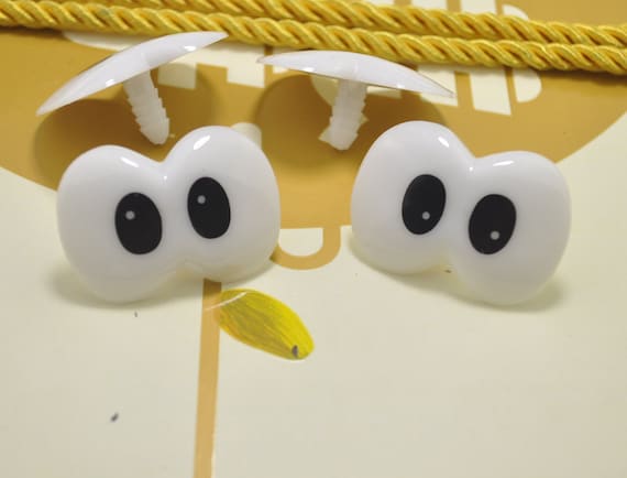 10Pairs Toy Eyes Cartoon Plastic Safety Eyes Animal Craft Eyes Plastic Eyes With Washers - 27X38mm