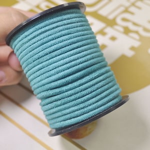 5yards 3mm Round Faux Suede Leather Cords,mint turquoise Leather String Cord,Faux Suede Lace,Vegan Suede Cord,bracelet/necklace cord Supplie