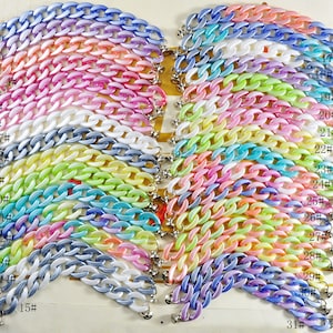 1Pcs/2Pcs Colorful Chain shoe charms,Shoe Charms,Shoe Charm Pearl Color Chain for Shoe,Acrylic link chain,Shoe Decoration,19.5cm Length