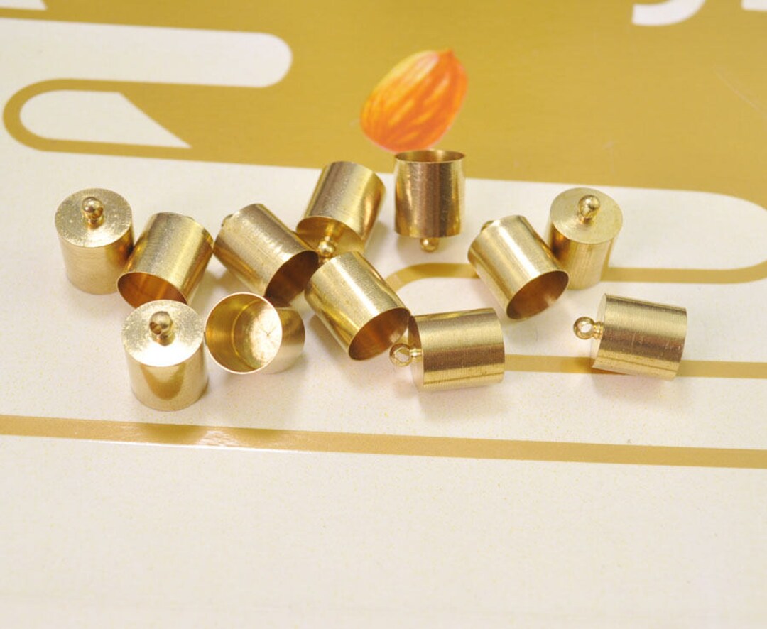 20pcs Raw Brass End Capsmetal End Cap Connectorstassel Etsy