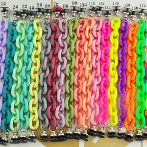 18CM Length Chain shoe charms，11 Colors Shoe Charm,Shoe Charm Matte Chain for Shoe,Acrylic link chain,Shoe Decoration,Choose Chain Color