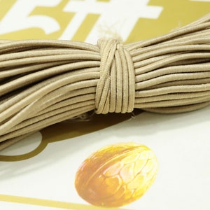 5 meters 2.5mm round elastic cord,Khaki Stretch cord, stretch elastic string,Beading Cord,DYI masks, jewellery,Nylon wrapped Rubber.