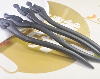 3 pieces of Black Wood Hair Sticks,simple smooth wood hairpin fine carved wood hair stick,Loong Hair Pin Jewelry