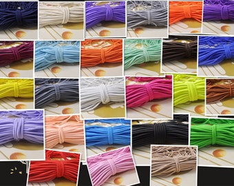 5Yds/10Yds Assorted color Elastic Cord,4mm Round Elastic Cord,stretch cord,Stretch Drawstring,Elastic Rope Craft DIY,Nylon wrapped Rubber.