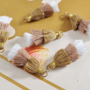 10-100Pcs Three Tier Tassel,1.5&quot; Handmade Cotton Tassel for Earring/Necklace Making,Tiered Tassels, DIY, Fashion Tassels,Jewelry Tassels