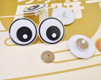 10Pairs Large Toy Eyes Cartoon Eyes Round Safety Eyes Animal Eyes Craft Eyes Crochet doll eyes Plastic Eyes Printed Eyes- 40mm.