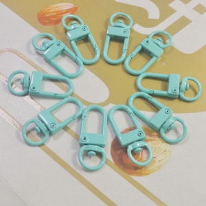 8Pcs Aqua Lobster Swivel Clasp,Metal Snap Hook, Swivel Clasp Hook, Lobster Hook -- 33x12mm
