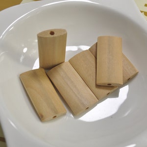 Wood bead Findings,50pcs Oval Rectangle Wooden Beads,unfinished Natural Wood beads 31x14.5x6mm