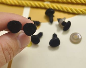 11x9.5mm Black Flocking Nose Safety Nose Triangle Nose Safety eye- 10pcs