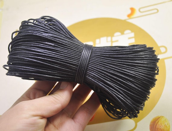 1.5mm Black Waxed Cotton Cord, 20 Meters, Necklace Cord, Bracelet Cord,waxed  Cord, Beading / Craft and Jewelry Supplies VC32 