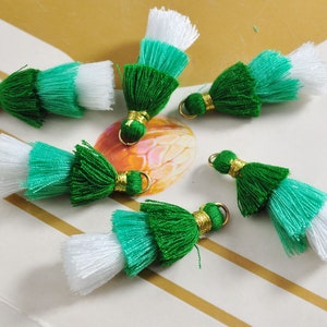 10-100Pcs Three Tier Tassel,1.5&quot; Handmade Cotton Tassel for Earring/Necklace Making,Tiered Tassels, DIY, Fashion Tassels,Jewelry Tassels