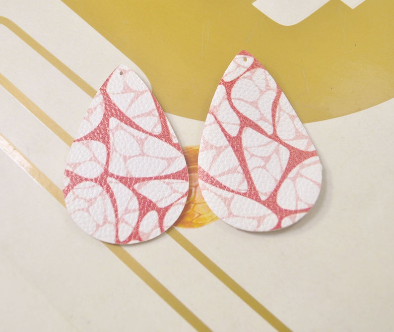56x36mm-VC4956# 8Pcs Leather Teardrop shape,Teardrop Earring Pendant,DIY,Leather Die Cut Teardrop,Leather Cut Out,Double sided Tear Drop