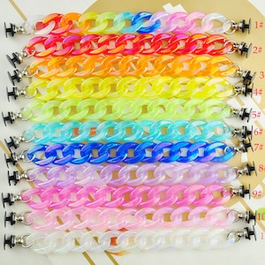 18CM Length Chain shoe charms,11 Colors Shoe Charm,Shoe Charm AB Color Chain for Shoe,Acrylic link chain,Shoe Decoration,Choose Chain Color