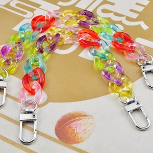 1 or 2strips Colored Chain shoe charms,New Color design Shoe Charms,Shoe Charm Transparent Chain for Shoe,Acrylic link chain,Shoe Decoration