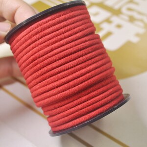 5yards 3mm Round Faux Suede Leather Cords,Red Leather String Cord,Faux Suede Lace,Vegan Suede Cord,bracelet/necklace cord Supplies