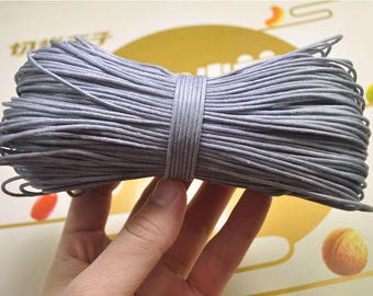 1.5mm Light Grey Waxed Cotton Cord, 20 Meters, Necklace Cord, Bracelet Cord,Waxed Cord, Beading / Craft and Jewelry Supplies -- V329