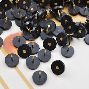 20/30/50 Pieces Brass Lapel Pin,Tie Tack,Plastic Black Pad with Brass Pin, 11 pad x 7mm Post