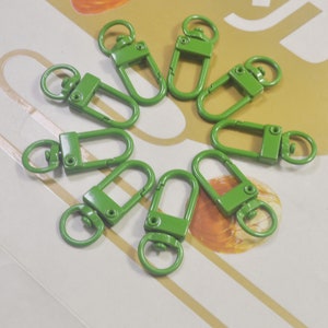 8Pcs Green Lobster Swivel Clasp,Metal Snap Hook, Swivel Clasp Hook, Lobster Hook -- 33x12mm