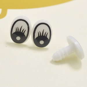 10Pairs(20pcs) Toy Eyes Cartoon Eyes oval Safety Eyes Animal Eyes Craft  Eyes Crochet doll eyes Plastic Eyes Printed Eyes- 15x11mm.