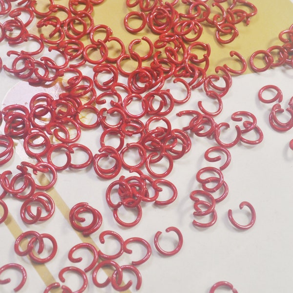 Red Color Jump Ring, 50g(about 250Pieces) Iron Jump Rings,8mm Diameter,Jump Rings Findings