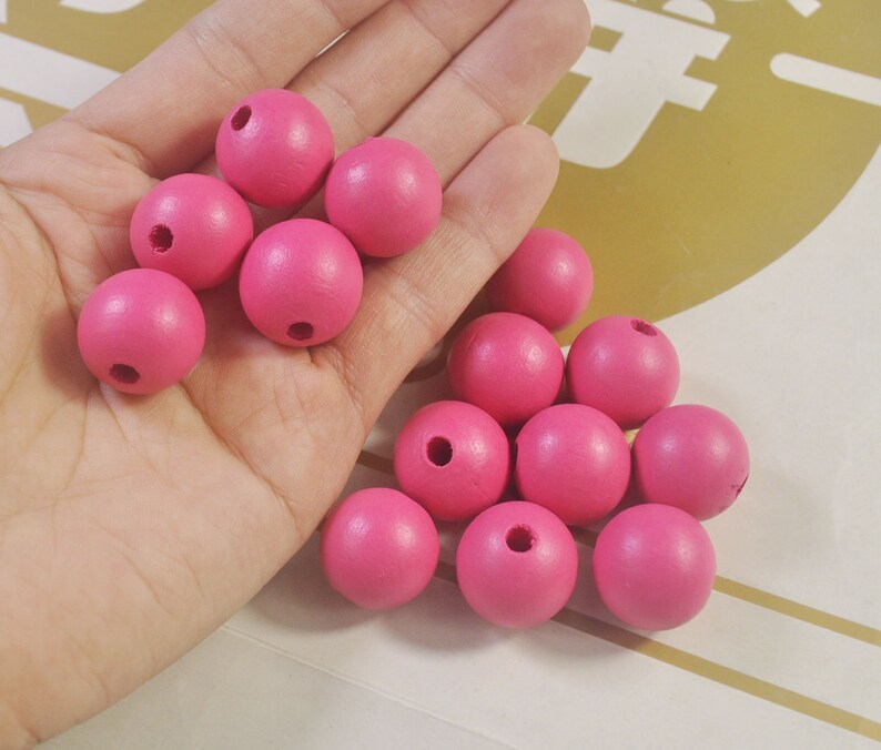 50Pcs Watermelon red Wooden Beads,20mm Round Wood beads,DIY Necklace Bracelet Jewelry Making,wood craft,Make jewellery for selling