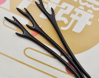 1/2/3/4/5Pcs Deer Black Wooden Hair Stick,7" Ebony Wood Hair Stick，High Quality Shawl Pin Fork Hair Stick,Wood Hair Stick Pin,Hair pins