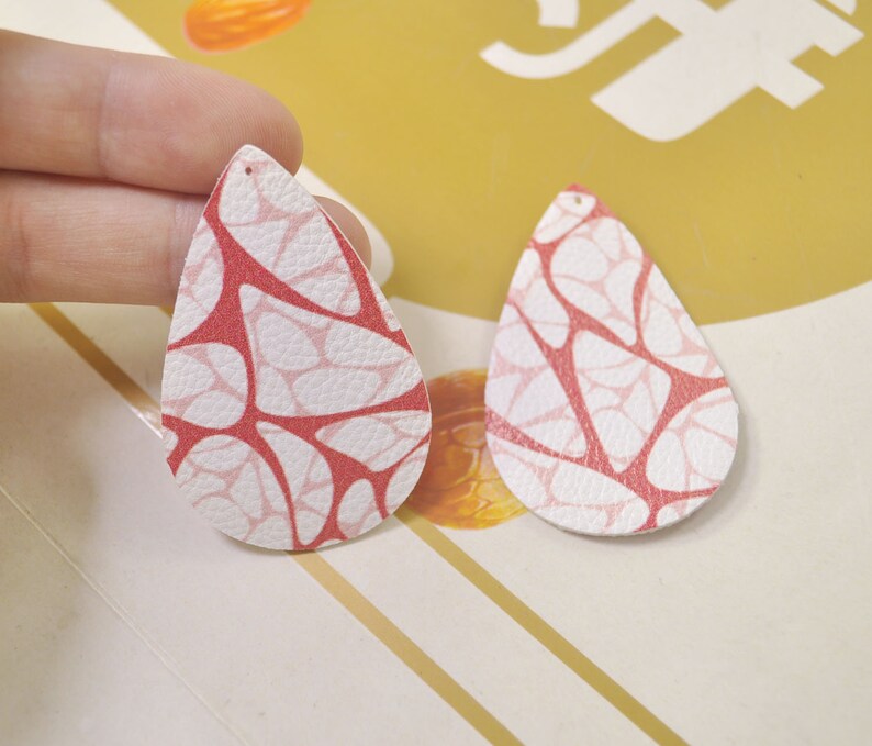 56x36mm-VC4956# 8Pcs Leather Teardrop shape,Teardrop Earring Pendant,DIY,Leather Die Cut Teardrop,Leather Cut Out,Double sided Tear Drop