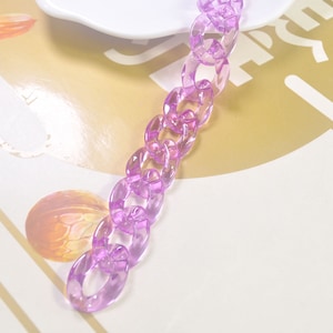 27.5 inch Purple Plastic Chain,Chunky Chain,Plastic Curb Chain Links,Necklace Glasses Chain Links,Open Link per Size 23mmx17mm